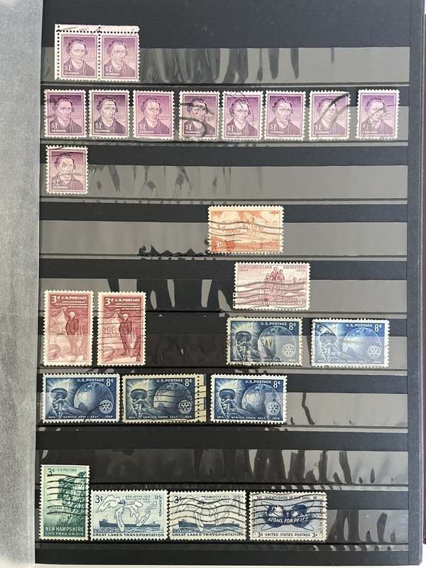 USA - 1954-1959 good selection of used and mint stamps (6 photos)